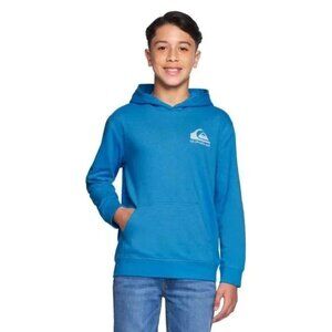 Quiksilver Youth Boys Size Medium 10/12 Blue Pullover Hoodie Sweatshirt NWT